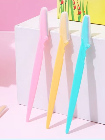 3 piezas de acero inoxidable afilado Cuchilla para cejas , Maquillaje Recortador de cejas , Maquinilla de afeitar , Herramienta de modelado