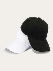 Gorra de béisbol para hombre de primavera/verano casual para uso diario - Blanco y Negro - Ver 1