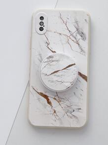 Apple Marble Pattern Anti-Fall Phone Case With Holder Compatible With IPhone 15/15Pro/15Plus/15Promax - Multicolor - View 2