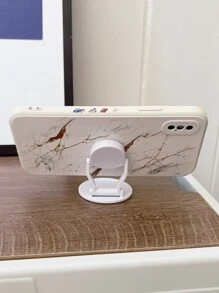 Apple Marble Pattern Anti-Fall Phone Case With Holder Compatible With IPhone 15/15Pro/15Plus/15Promax - Multicolor - View 4