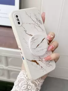 Apple Marble Pattern Anti-Fall Phone Case With Holder Compatible With IPhone 15/15Pro/15Plus/15Promax - Multicolor - View 1