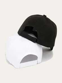 Gorra de béisbol para hombre de primavera/verano casual para uso diario - Blanco y Negro - Ver 2
