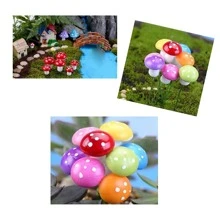 60入組/包迷你人造泡沫蘑菇花園仙女山水植物盆栽樹脂工藝裝飾DIY微型裝飾用品 - 彩色 - 查看 8