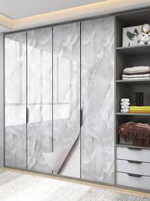 1pc Light Gray Marble Self Adhesive Kitchen Oil-Proof Sticker, Waterproof, High-Temperature Resistant, Suitable For Stove, Cabinets, And Tile Renovation,Stickers,Wall Decal, Vinyl Decal For Home Decorations,Spring Decoration Items Refresh Your Home,Rama Decoration Stickers Gifts Birthday Graduation - Light Grey - View 4