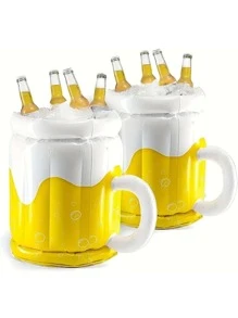 1入組充氣PVC冰桶，啤酒杯形充氣飲料冷卻器