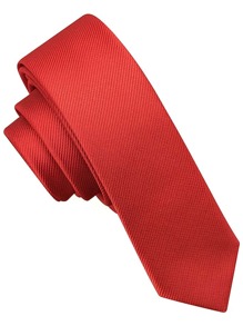 1pc Men's Red 1.5in(4cm) Slim, Skinny Necktie, Suitable For Wedding, Graduation Uniform, Formal And Casual Occasions Use - Red - View 3