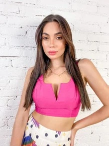 Women Tank Tops & Camis - Hot Pink - View 2