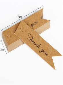 10入組牛皮紙標籤帶謝謝訊息適用於手工製作工藝或者禮品包裝 - 白色 - 查看 2