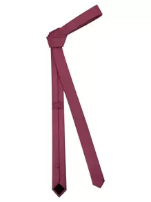 1 件男士酒红色 1.5 英寸（4 厘米）修身细领带，适合婚礼、毕业典礼、正式和休闲场合 - 酒紅色 - 查看 2