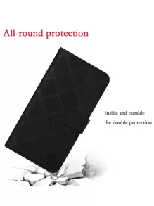 Compatible With Apple Compatible With Iphone 16 Floral Embossed Flip Phone Case,International Version, Not The Domestic Version, - Black - View 7