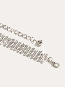 1pc Women's 6 Rows Rhinestone Shiny Waist Chain With Glass Diamond Decoration, Perfect For Dancing Party Dress Accessories - Silver - View 5