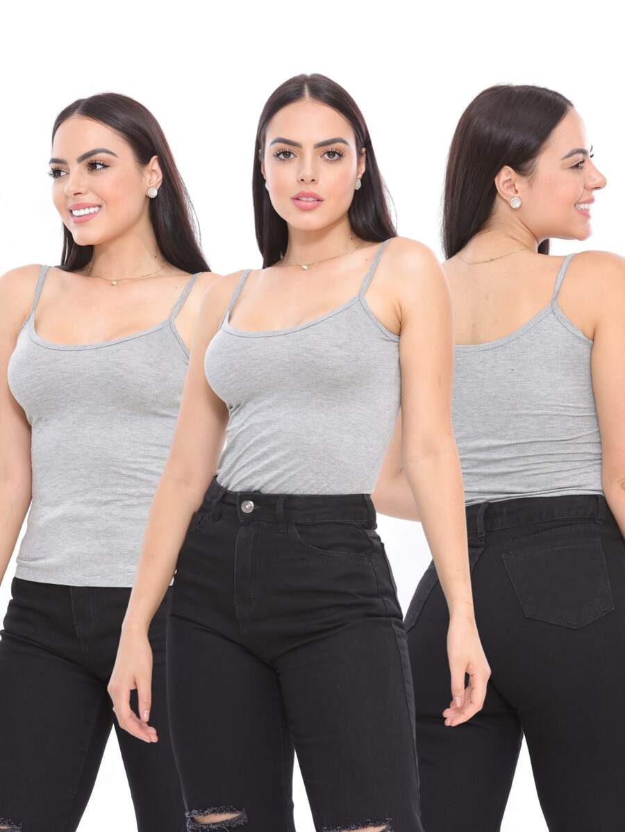 Women Tank Tops & Camis - 灰色 - 查看 1