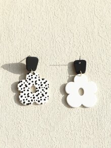 1 đôi Của phụ nữ Hoa tai acrylic Với In vết tròn Polka , Gốm sứ Kết cấu & Rỗng Nhỏ bé Hoa , Phong cách ins Thiết kế - Nhiều màu - Xem 6