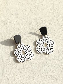 1 đôi Của phụ nữ Hoa tai acrylic Với In vết tròn Polka , Gốm sứ Kết cấu & Rỗng Nhỏ bé Hoa , Phong cách ins Thiết kế - Nhiều màu - Xem 8