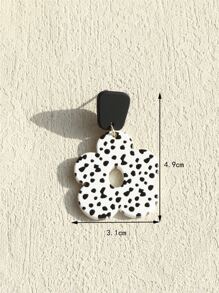 1 đôi Của phụ nữ Hoa tai acrylic Với In vết tròn Polka , Gốm sứ Kết cấu & Rỗng Nhỏ bé Hoa , Phong cách ins Thiết kế - Nhiều màu - Xem 7