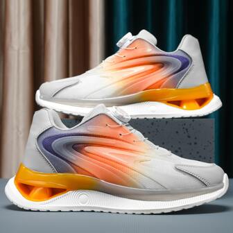 男士運動休閒低胸運動鞋,透氣跑步鞋帶時尚爆米花