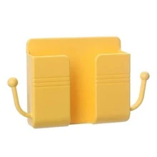 Wall Mount Remote Control Organizer Box For Tv, Air Conditioner, Bedside Phone Charging Holder With Shelf - Beige - View 5