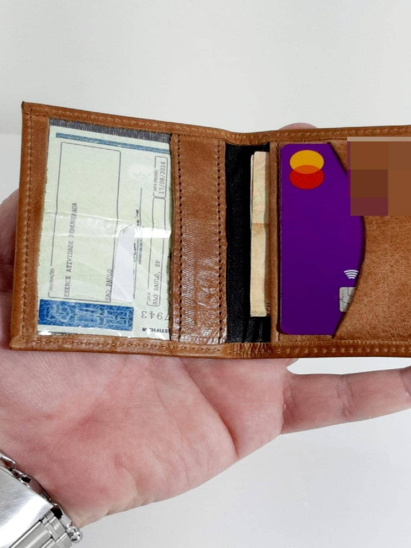 Small Slim Men's And Women's Wallet - 駝色 - 查看 1