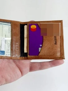 Small Slim Men's And Women's Wallet - 駝色 - 查看 2