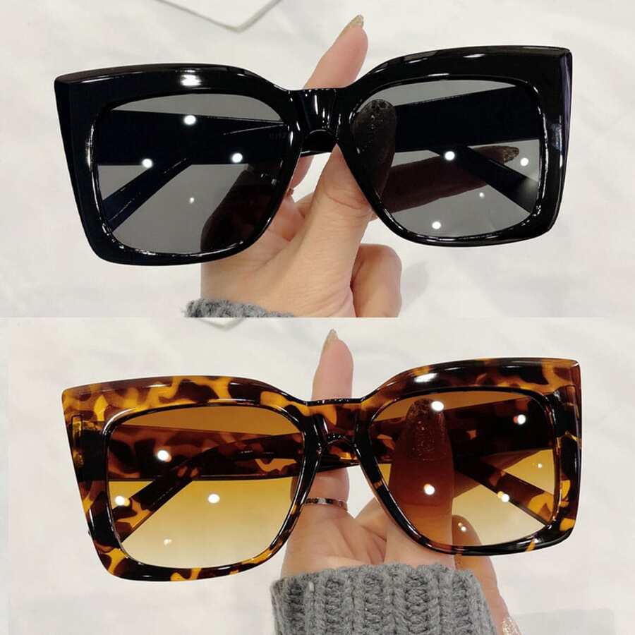 2 件套男女通用眼镜，时尚设计 - 棕色 - 查看 1