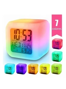 Small Digital Alarm Clock Led Light Different Colors - White - View 1