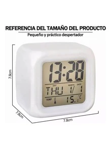 Small Digital Alarm Clock Led Light Different Colors - White - View 5