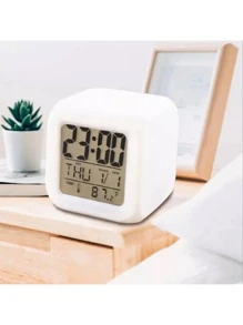 Small Digital Alarm Clock Led Light Different Colors - White - View 3