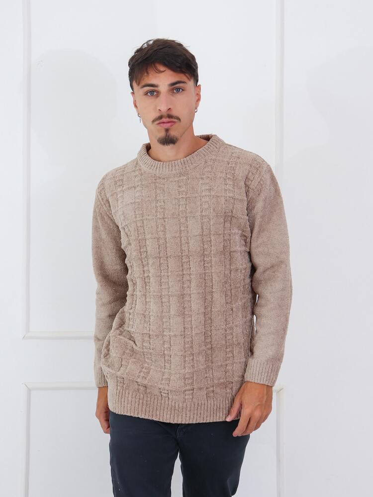 Men Knit Tops - Lạc đà - Xem 3