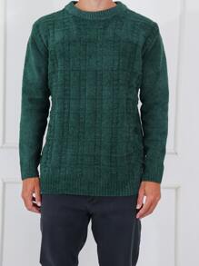 Suéter masculino com detalhes na frente - Verde - Visão 4