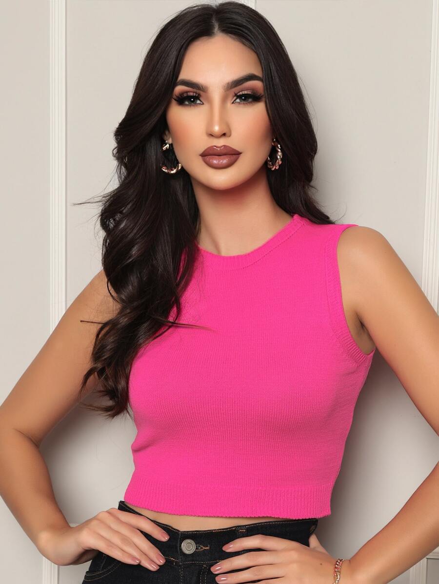 Women Knit Tops - Hồng - Xem 1