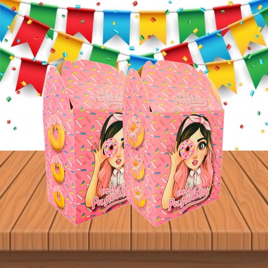 50 Sweets Of My Cakes Characters Birthday Party Bonus Bolo Cardboard Box Sweets - Black - View 1