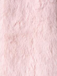 Bufanda Polar Peluche, Corta Diseño Liso Con Pompon - Rosa - Ver 6