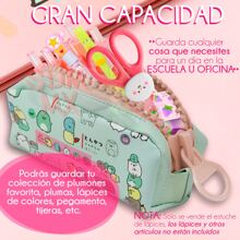 Estuche Lapicera Aesthetic Kawaii Zipper Escolar Organizadora De Lapices Plumones Estuchera Cosmetiquera - Verde - Ver 3