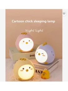 Lámpara Led de noche con forma de pollito para niños, recargable por USB Luz Nocturna. - Rosa - Ver 4
