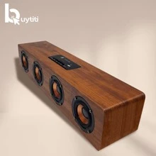 Bocina portátil, Bocina Bluetooth con diseño tipo de madera calidad de sonido tipo madera recargable barra de sonido KTS-1108 - Café integral - Ver 5
