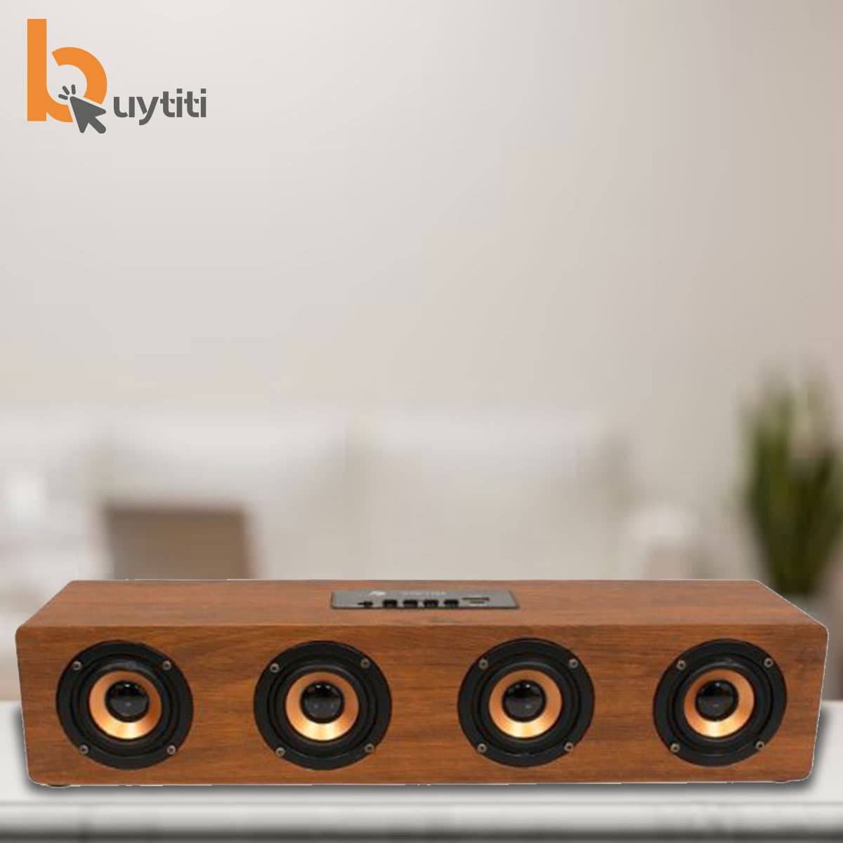 Bocina portátil, Bocina Bluetooth con diseño tipo de madera calidad de sonido tipo madera recargable barra de sonido KTS-1108 - Café integral - Ver 1