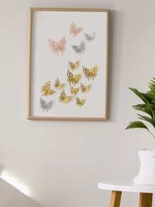 2pcs/set Gold And Silver Color 3d Butterfly Wall Stickers, Double-sided Decorative Butterflies - Gold - View 5