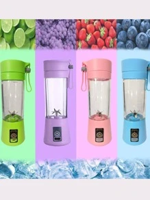Mini Liquidificador Espremedor Mixer Portátil Multifuncional 6 Lâminas Recarregável USB 380ml - Multicolorido - Visão 6