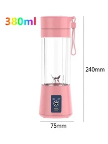 Mini Liquidificador Espremedor Mixer Portátil Multifuncional 6 Lâminas Recarregável USB 380ml - Multicolorido - Visão 8
