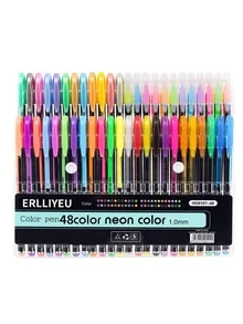 Neon Color Gel Pens Gel Pens Color Markers, Glitter Gel Pens, Glitter Gel Pens For Coloring For Kids Adults, Painting, Graffiti, Journal Writing - Multicolor - View 3