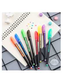 Neon Color Gel Pens Gel Pens Color Markers, Glitter Gel Pens, Glitter Gel Pens For Coloring For Kids Adults, Painting, Graffiti, Journal Writing - Multicolor - View 2