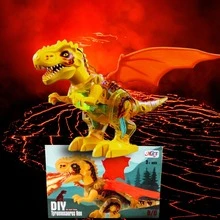 Juguete De Dinosaurio Electrónico Transparente Con Luces Y Movimiento Con Sonido Tiranosaurio Rex Mascota Electrónica Para Niño - Amarillo - Ver 1