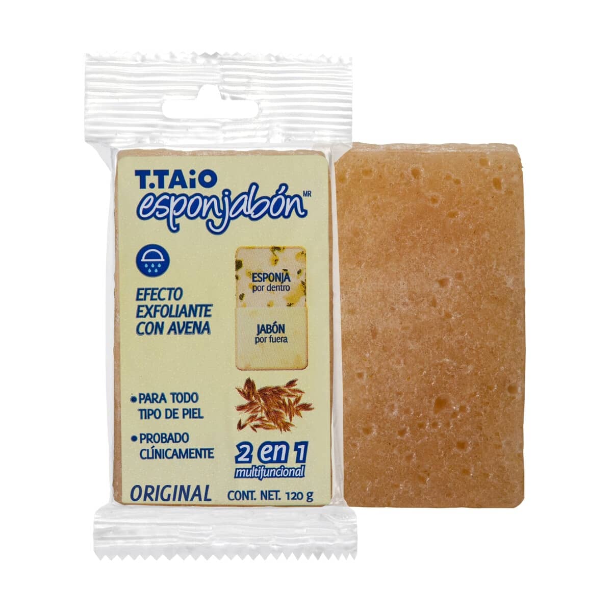 T Taio Esponjabon Avena Exfoliante Esponja + Jabon 2 en 1 T.Taio 120 gr - Beis - Ver 1