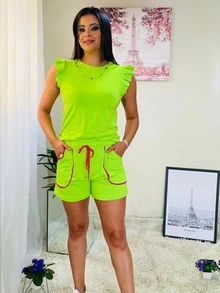 Women Two-piece Outfits - Màu xanh chanh - Xem 2