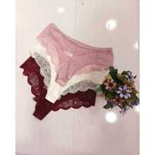 Tres calzones cachetero sexy de encaje. - Multicolor - Ver 2