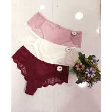 Tres calzones cachetero sexy de encaje. - Multicolor - Ver 3