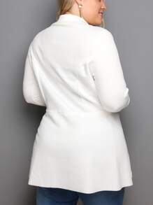 Plus Size Blazers - White - View 2