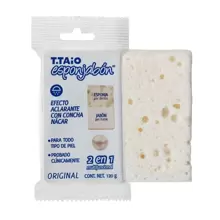 T Taio Esponjabon Concha Nacar ACLARANTE de Piel Esponja + Jabon 2 en 1 T.Taio 120 gr - Blanco - Ver 1