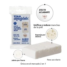T Taio Esponjabon Concha Nacar ACLARANTE de Piel Esponja + Jabon 2 en 1 T.Taio 120 gr - Blanco - Ver 2