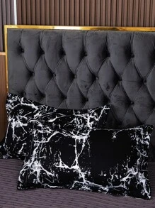 1入組現代風格柔軟舒適活性印花加厚拉絨枕套適用於成人單人床，多色 - 彩色 - 查看 1